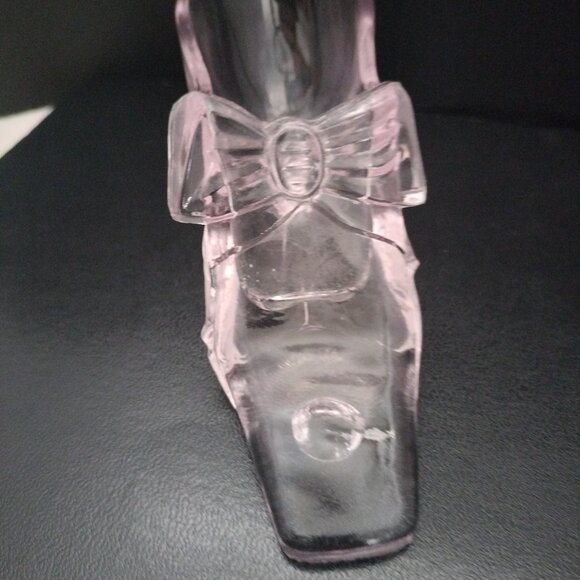 Light Pink Bow Glass Slipper 1876 Centennial Exposition Gillinder Sons 5"1/2 - Picture 4 of 14